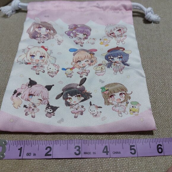 Hasu No Sora Jogakuin School Idol Club Cute Small Mini Drawstring Bag Sanrio - Picture 2 of 6